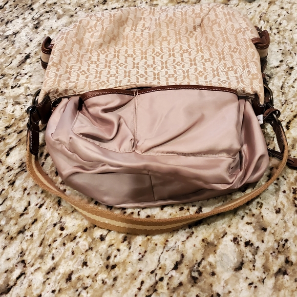 Vintage  Fossil Signature Canvas /Leather shoulder bag - Picture 6 of 14